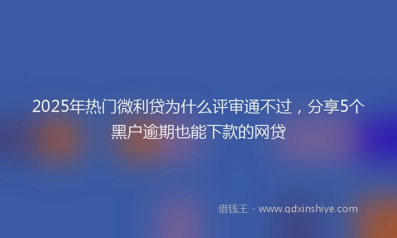2025年热门微利贷为什么评审通不过，分享5个黑户逾期也能下款的网贷