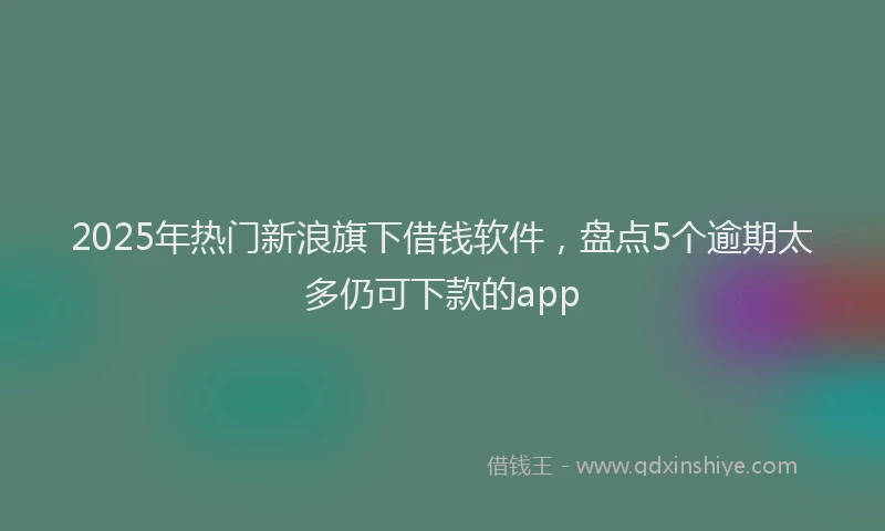 2025年热门新浪旗下借钱软件，盘点5个逾期太多仍可下款的app