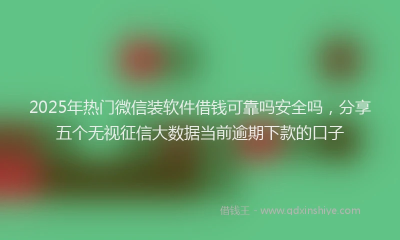 2025年热门微信装软件借钱可靠吗安全吗，分享五个无视征信大数据当前逾期下款的口子