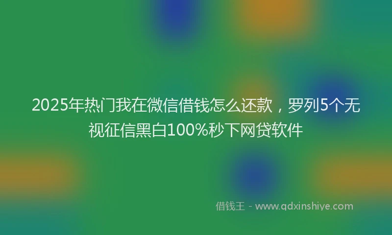 2025年热门我在微信借钱怎么还款，罗列5个无视征信黑白100%秒下网贷软件