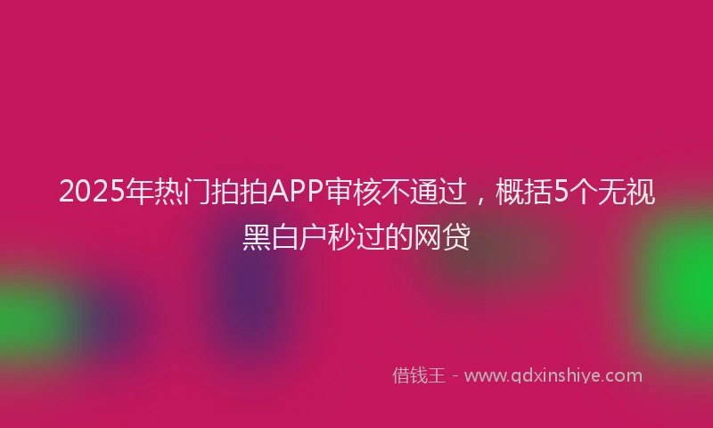 2025年热门拍拍APP审核不通过，概括5个无视黑白户秒过的网贷