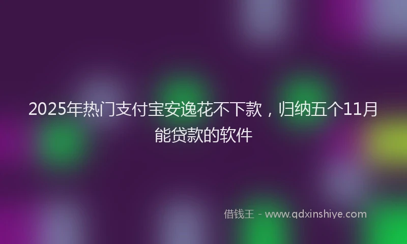 2025年热门支付宝安逸花不下款，归纳五个11月能贷款的软件
