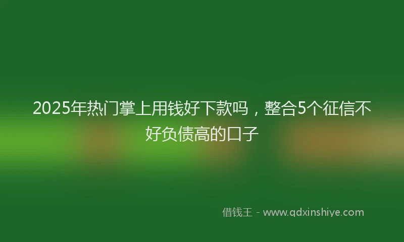 2025年热门掌上用钱好下款吗，整合5个征信不好负债高的口子