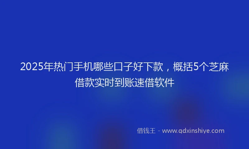 2025年热门手机哪些口子好下款，概括5个芝麻借款实时到账速借软件