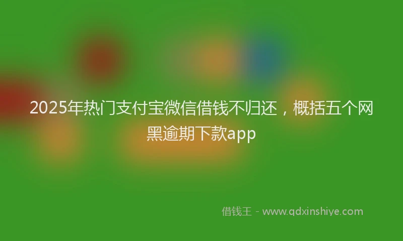 2025年热门支付宝微信借钱不归还，概括五个网黑逾期下款app