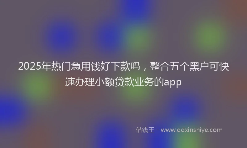 2025年热门急用钱好下款吗，整合五个黑户可快速办理小额贷款业务的app