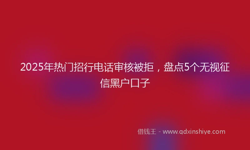 2025年热门招行电话审核被拒，盘点5个无视征信黑户口子