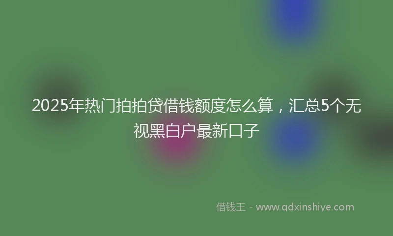 2025年热门拍拍贷借钱额度怎么算，汇总5个无视黑白户最新口子