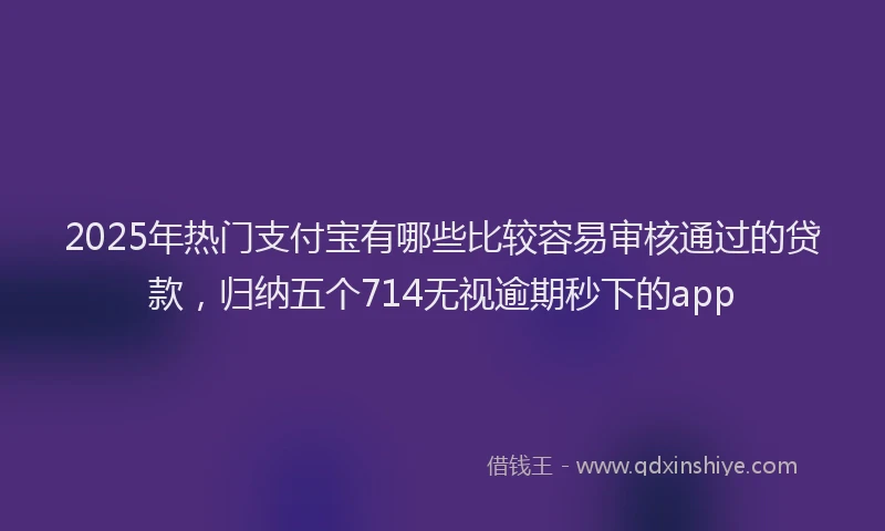2025年热门支付宝有哪些比较容易审核通过的贷款，归纳五个714无视逾期秒下的app