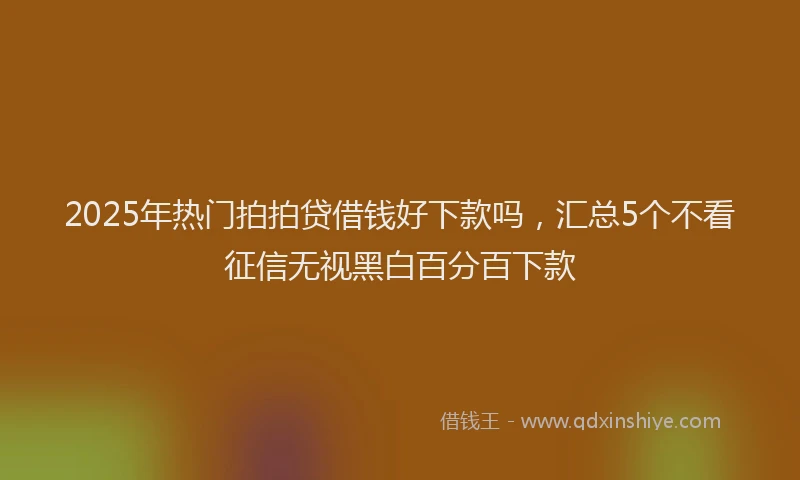 2025年热门拍拍贷借钱好下款吗，汇总5个不看征信无视黑白百分百下款