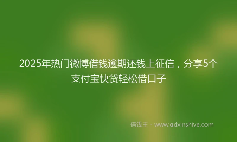 2025年热门微博借钱逾期还钱上征信，分享5个支付宝快贷轻松借口子