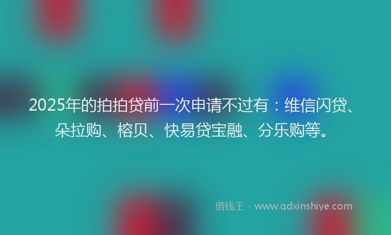 2025年的拍拍贷前一次申请不过有：维信闪贷、朵拉购、榕贝、快易贷宝融、分乐购等。