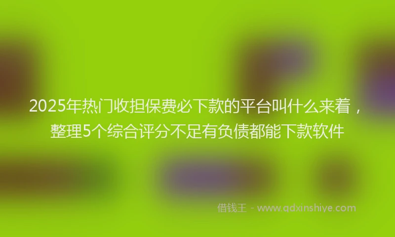 2025年热门收担保费必下款的平台叫什么来着，整理5个综合评分不足有负债都能下款软件