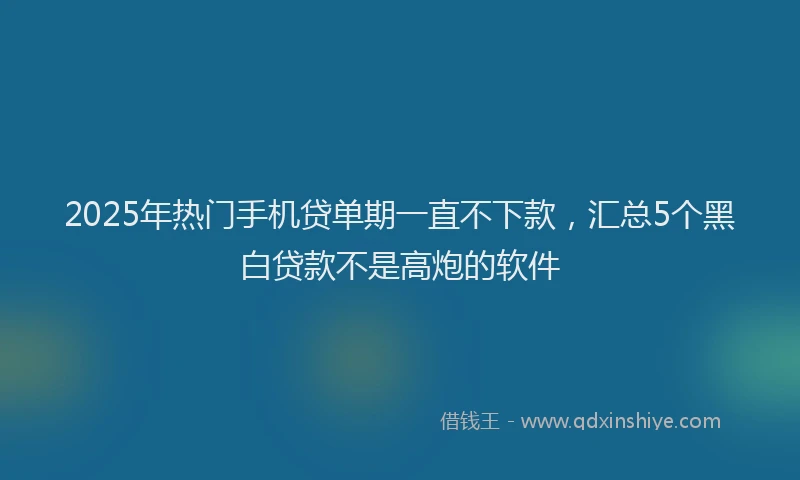 2025年热门手机贷单期一直不下款，汇总5个黑白贷款不是高炮的软件