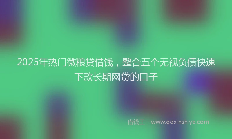 2025年热门微粮贷借钱，整合五个无视负债快速下款长期网贷的口子