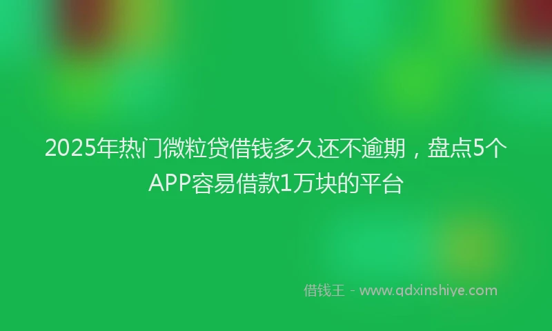 2025年热门微粒贷借钱多久还不逾期，盘点5个APP容易借款1万块的平台