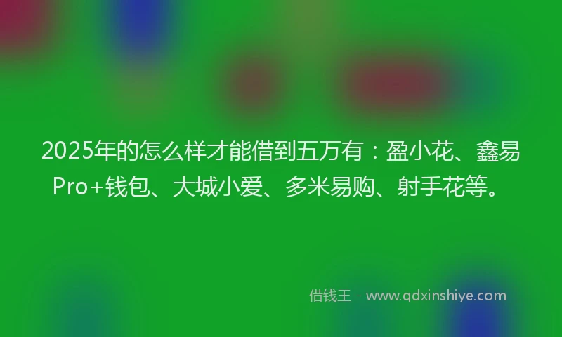 2025年的怎么样才能借到五万有：盈小花、鑫易Pro+钱包、大城小爱、多米易购、射手花等。
