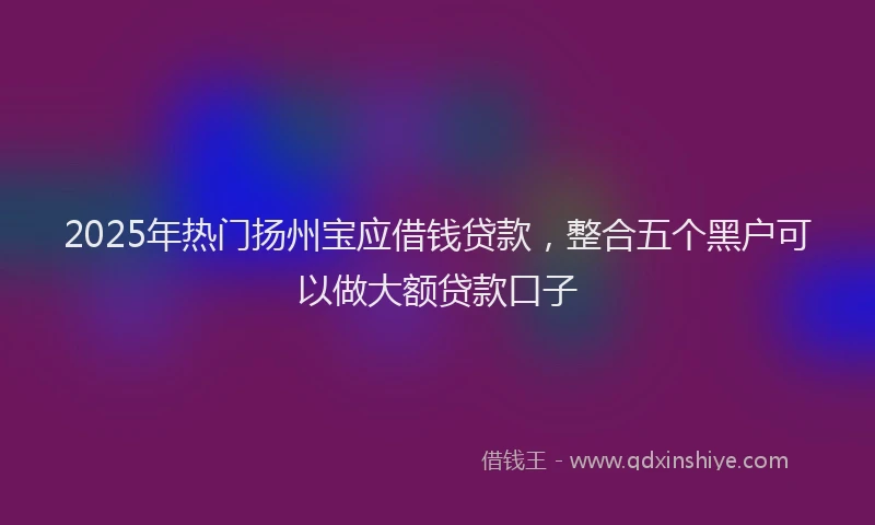 2025年热门扬州宝应借钱贷款，整合五个黑户可以做大额贷款口子