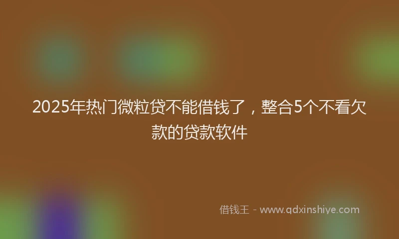 2025年热门微粒贷不能借钱了，整合5个不看欠款的贷款软件