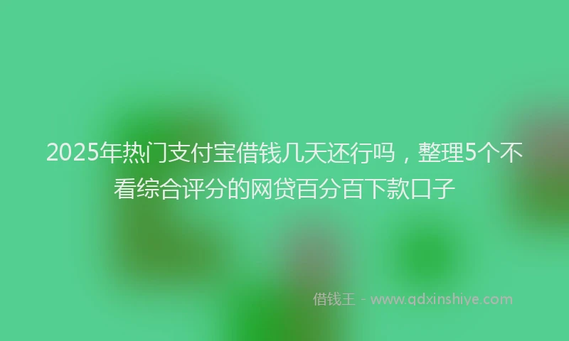 2025年热门支付宝借钱几天还行吗，整理5个不看综合评分的网贷百分百下款口子