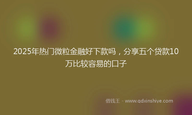 2025年热门微粒金融好下款吗，分享五个贷款10万比较容易的口子
