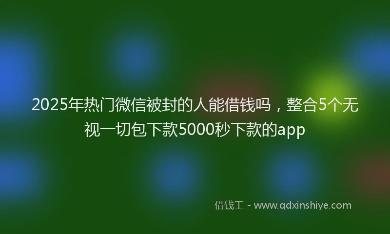 2025年热门微信被封的人能借钱吗，整合5个无视一切包下款5000秒下款的app