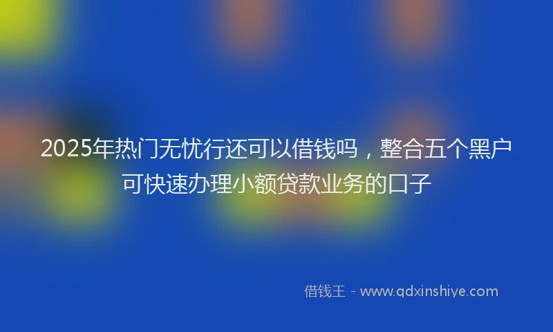 2025年热门无忧行还可以借钱吗，整合五个黑户可快速办理小额贷款业务的口子