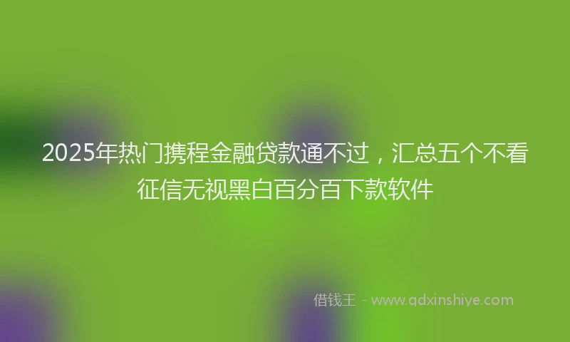 2025年热门携程金融贷款通不过，汇总五个不看征信无视黑白百分百下款软件