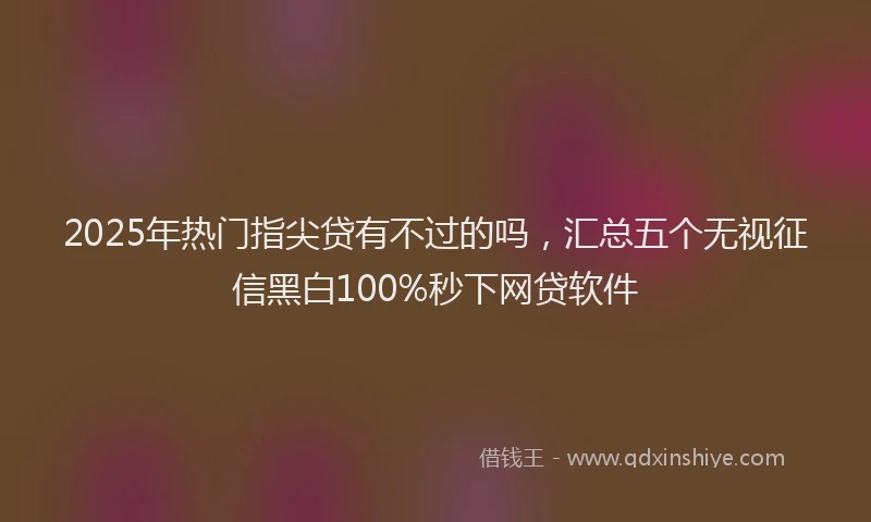 2025年热门指尖贷有不过的吗，汇总五个无视征信黑白100%秒下网贷软件