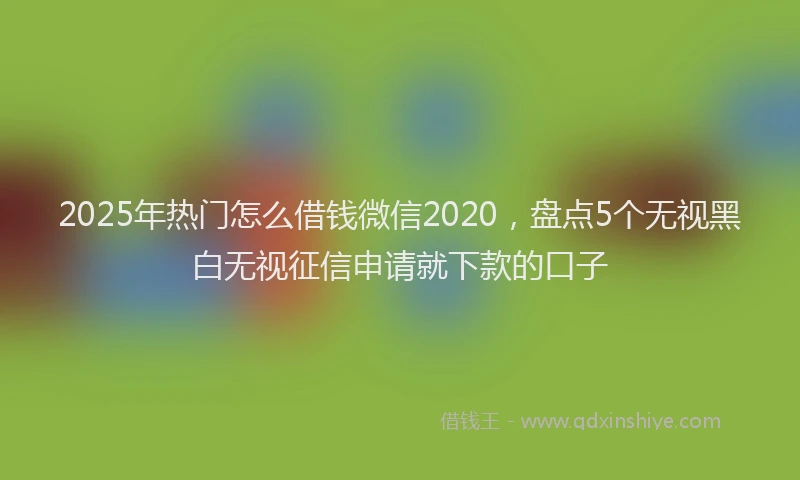 2025年热门怎么借钱微信2020，盘点5个无视黑白无视征信申请就下款的口子