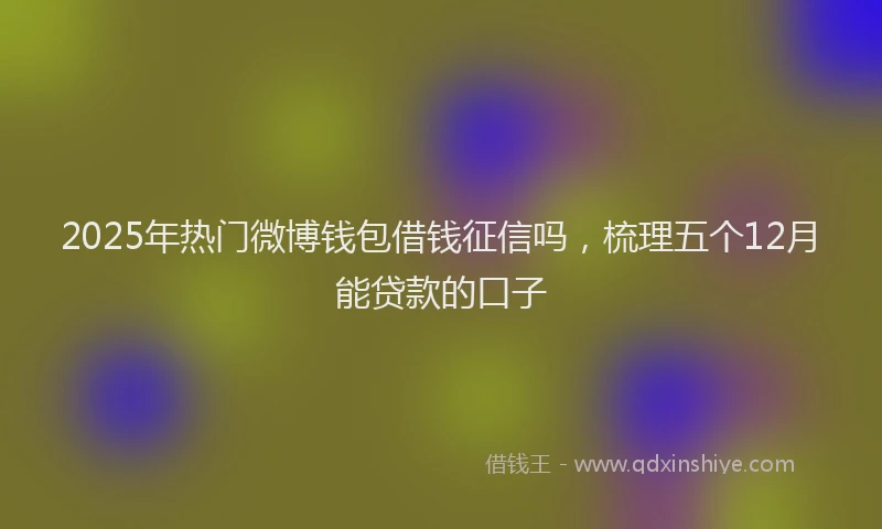 2025年热门微博钱包借钱征信吗，梳理五个12月能贷款的口子