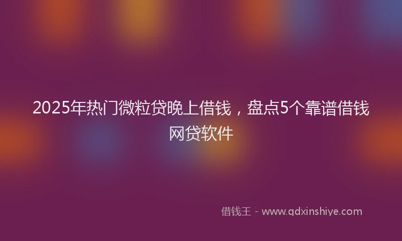 2025年热门微粒贷晚上借钱，盘点5个靠谱借钱网贷软件
