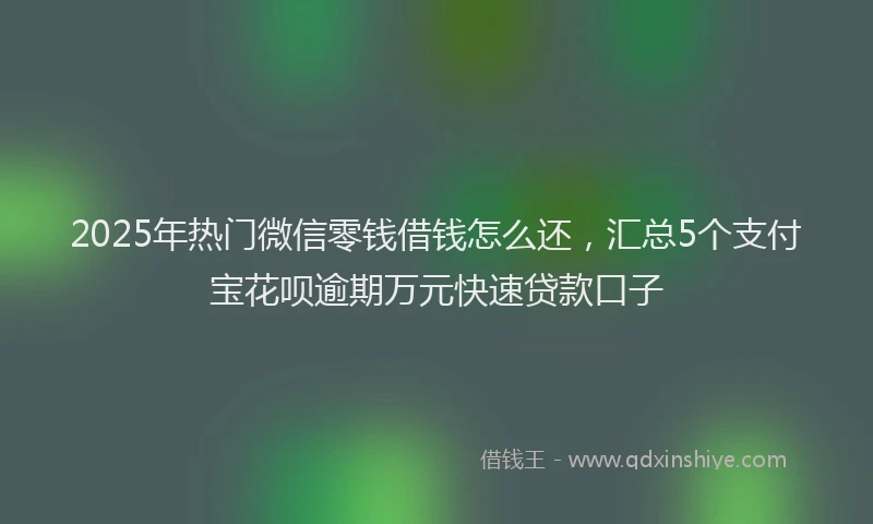 2025年热门微信零钱借钱怎么还，汇总5个支付宝花呗逾期万元快速贷款口子