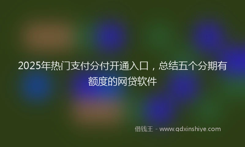 2025年热门支付分付开通入口，总结五个分期有额度的网贷软件