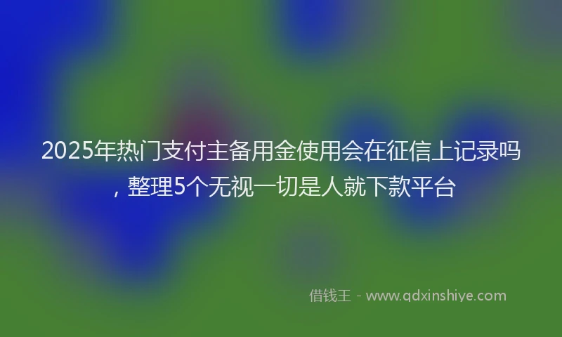2025年热门支付主备用金使用会在征信上记录吗，整理5个无视一切是人就下款平台