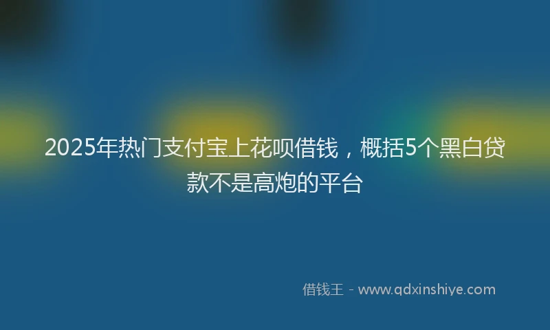 2025年热门支付宝上花呗借钱，概括5个黑白贷款不是高炮的平台