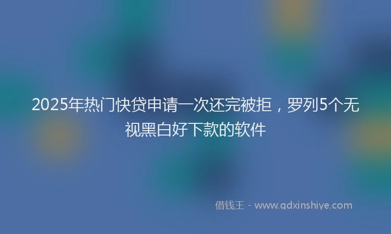 2025年热门快贷申请一次还完被拒，罗列5个无视黑白好下款的软件