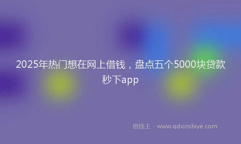 2025年热门想在网上借钱，盘点五个5000块贷款秒下app