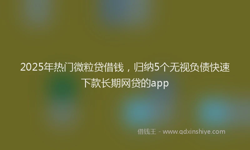2025年热门微粒贷借钱，归纳5个无视负债快速下款长期网贷的app