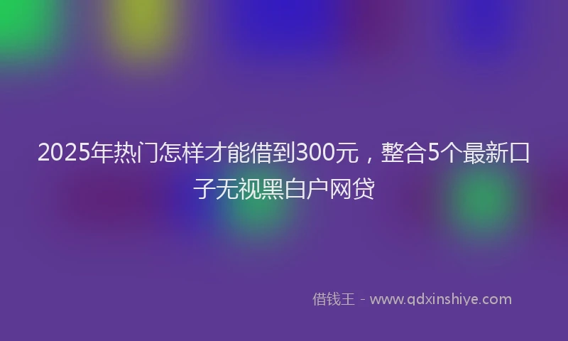 2025年热门怎样才能借到300元，整合5个最新口子无视黑白户网贷