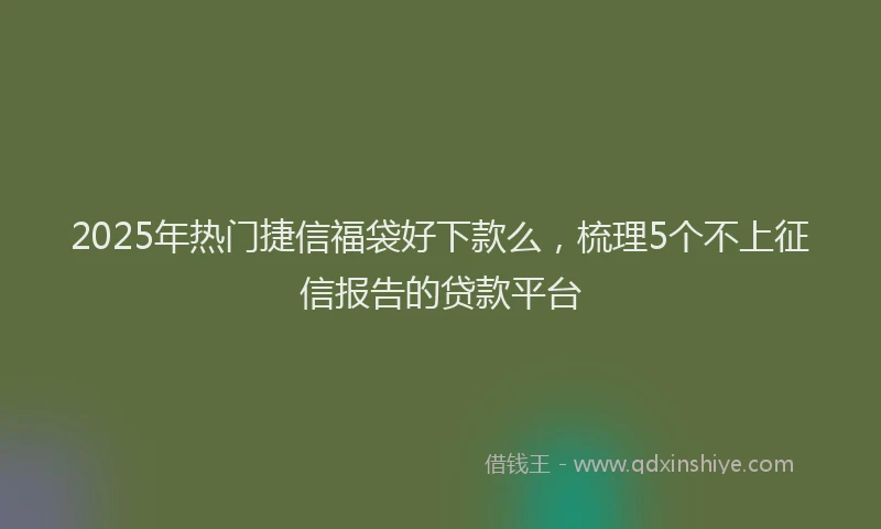 2025年热门捷信福袋好下款么，梳理5个不上征信报告的贷款平台