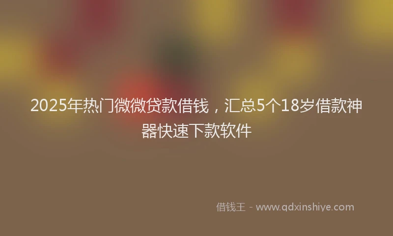 2025年热门微微贷款借钱，汇总5个18岁借款神器快速下款软件