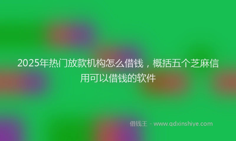 2025年热门放款机构怎么借钱，概括五个芝麻信用可以借钱的软件