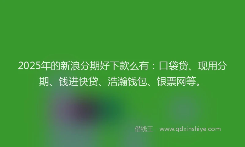 2025年的新浪分期好下款么有：口袋贷、现用分期、钱进快贷、浩瀚钱包、银票网等。