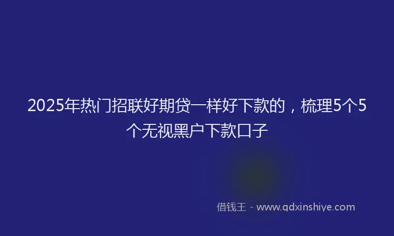2025年热门招联好期贷一样好下款的，梳理5个5个无视黑户下款口子