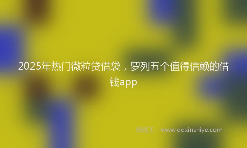2025年热门微粒贷借袋，罗列五个值得信赖的借钱app