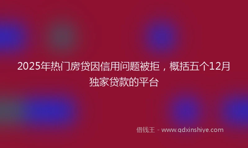 2025年热门房贷因信用问题被拒，概括五个12月独家贷款的平台