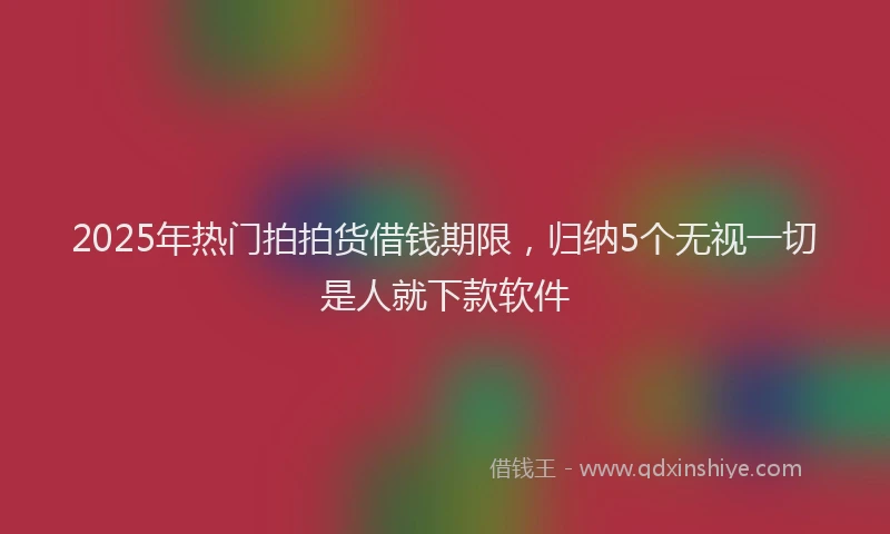 2025年热门拍拍货借钱期限，归纳5个无视一切是人就下款软件