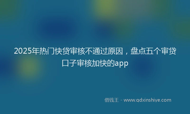 2025年热门快贷审核不通过原因，盘点五个审贷口子审核加快的app