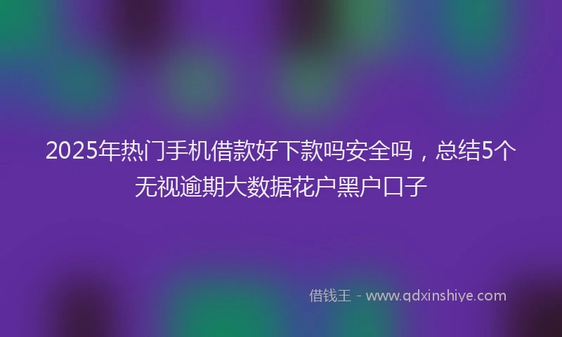 2025年热门手机借款好下款吗安全吗，总结5个无视逾期大数据花户黑户口子